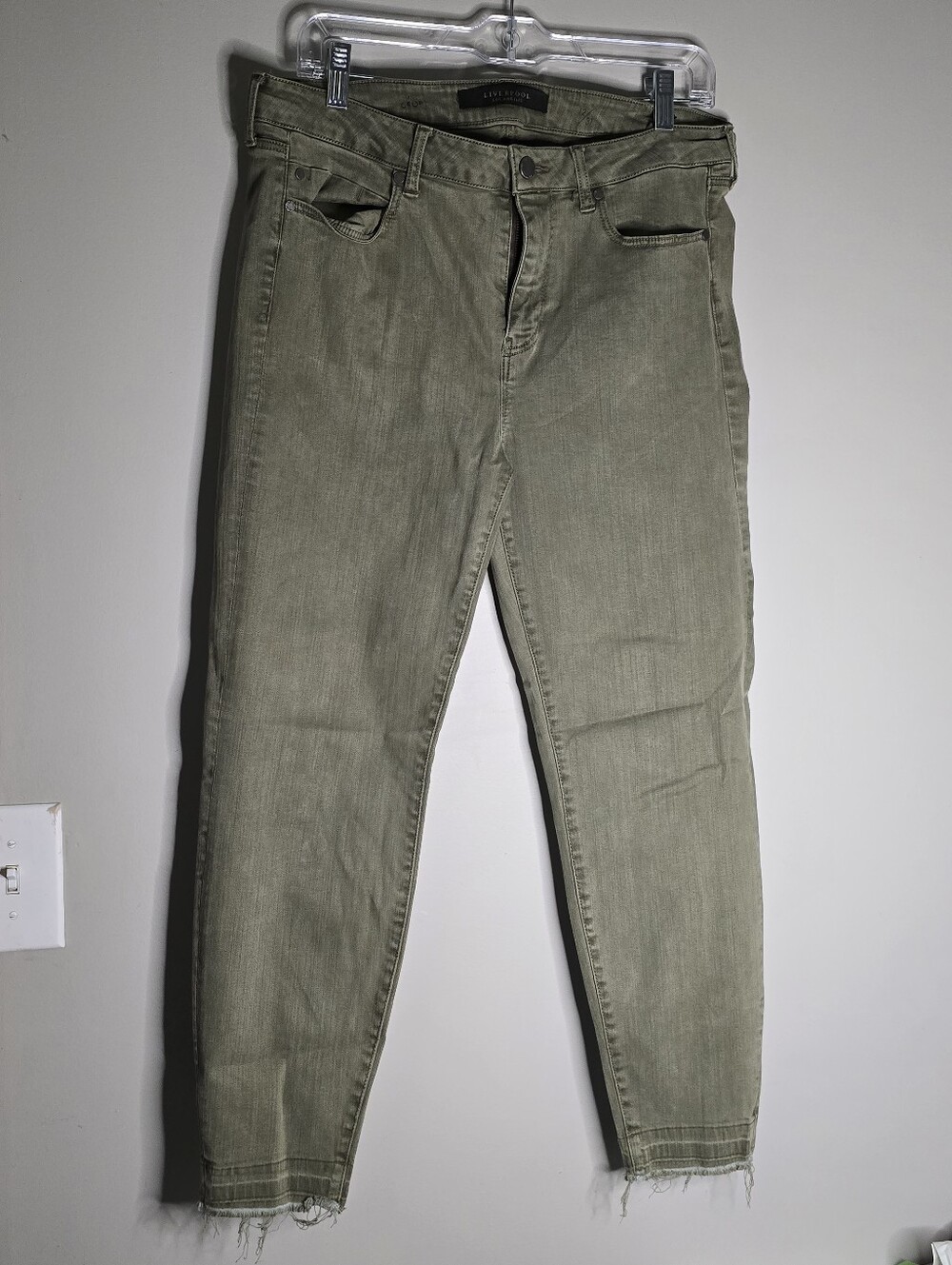 Liverpool Olive Green Ankle Crop Jeans